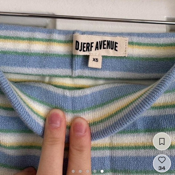 Djerf Avenue Blue and Yellow tube skirt slushy popsicle XS - Picture 5 of 5